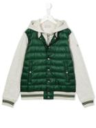 Moncler Kids Padded Front Hooded Jacket, Girl's, Size: 14 Yrs, Green