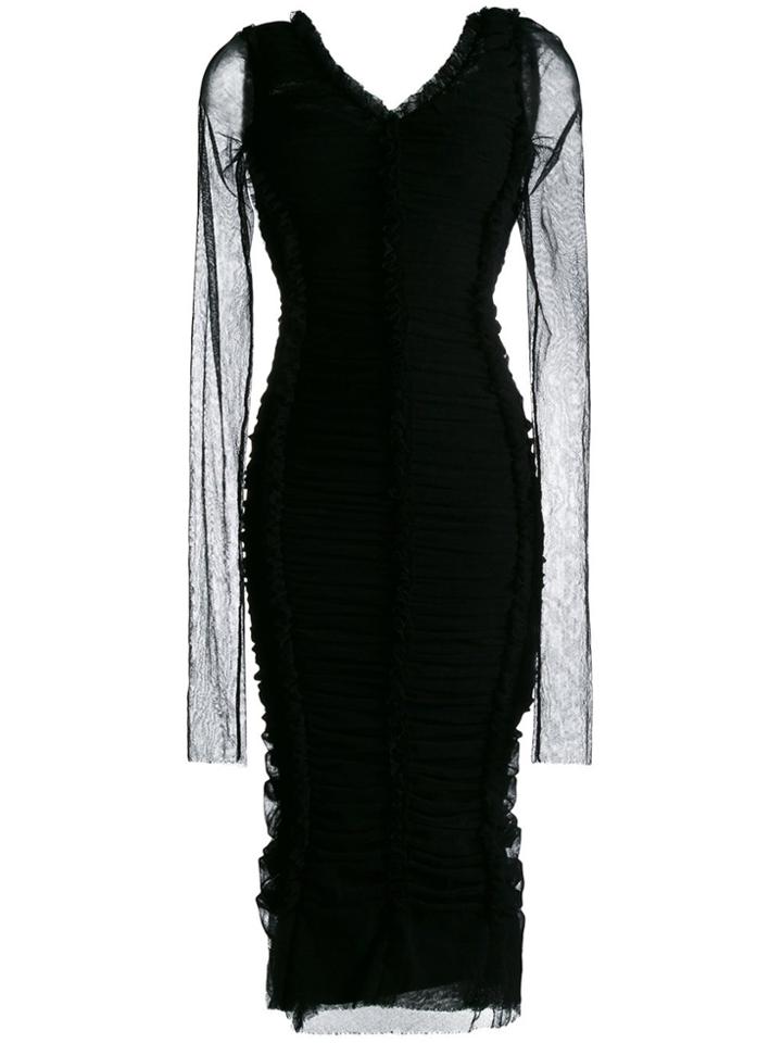 Dolce & Gabbana Ruched Fitted Dress - Black