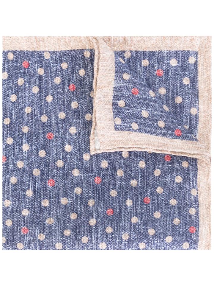 Eleventy Printed Linen Scarf, Men's, Grey, Linen/flax