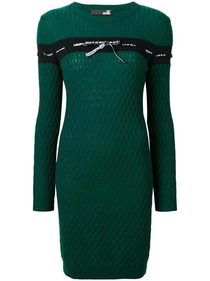 Love Moschino Cable Knit Dress - Green