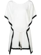 Zeus+dione Contrast Trim Tie-waist Dress - White