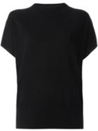 Vince Cap Sleeve Knitted Blouse, Women's, Size: Small, Black, Cashmere