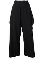 Moohong Wide Leg Trousers, Women's, Size: 40, Black, Rayon/acetate