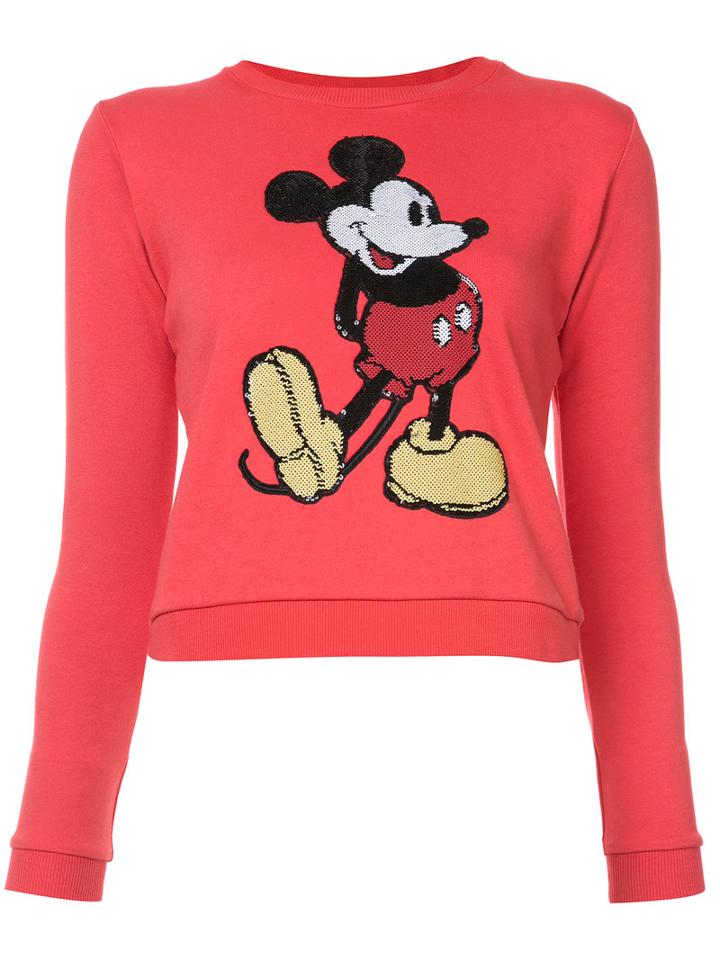 Marc Jacobs - Mickey Mouse Embroidered Sweater - Women - Cotton/sequin - M, Red, Cotton/sequin