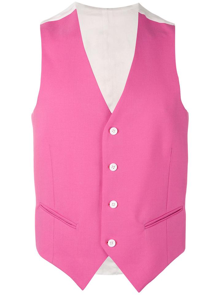 Lc23 - Classic Waistcoat - Men - Cotton - 48, Pink/purple, Cotton