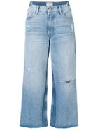 Frame Denim Faded Distressed Cropped Jeans - Blue