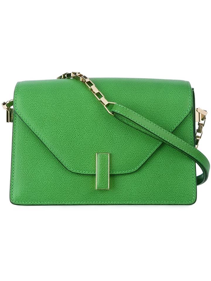 Valextra Textured Shoulder Bag, Women's, Green