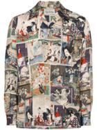 Wacko Maria Spread Collar Print Shirt - Neutrals