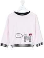 Rykiel Enfant Embroidered Cat Sweatshirt, Toddler Girl's, Size: 4 Yrs, Pink/purple