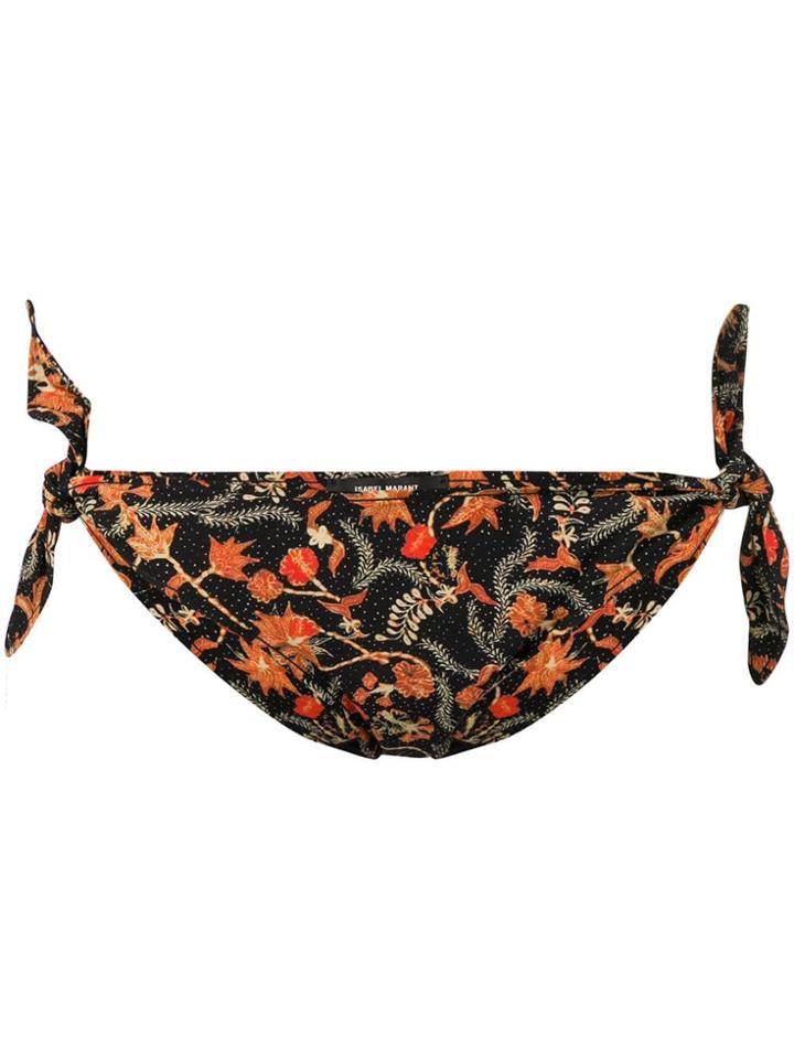 Isabel Marant Floral Print Bikini Bottoms - Black
