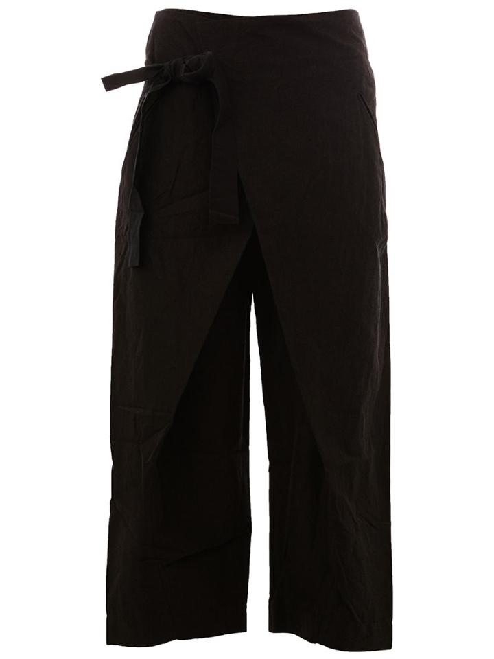 Ziggy Chen Fold Tie Detail Trousers, Men's, Size: 48, Grey, Ramie/cotton/polyester