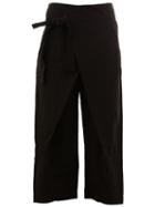Ziggy Chen Fold Tie Detail Trousers, Men's, Size: 48, Grey, Ramie/cotton/polyester