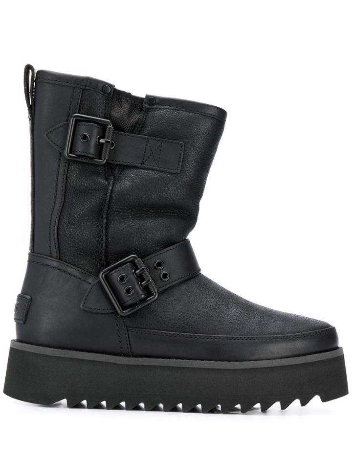Ugg Australia Ridged Sole Biker Boots - Black