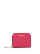 Prada Zip-around Logo Coin Purse - Pink