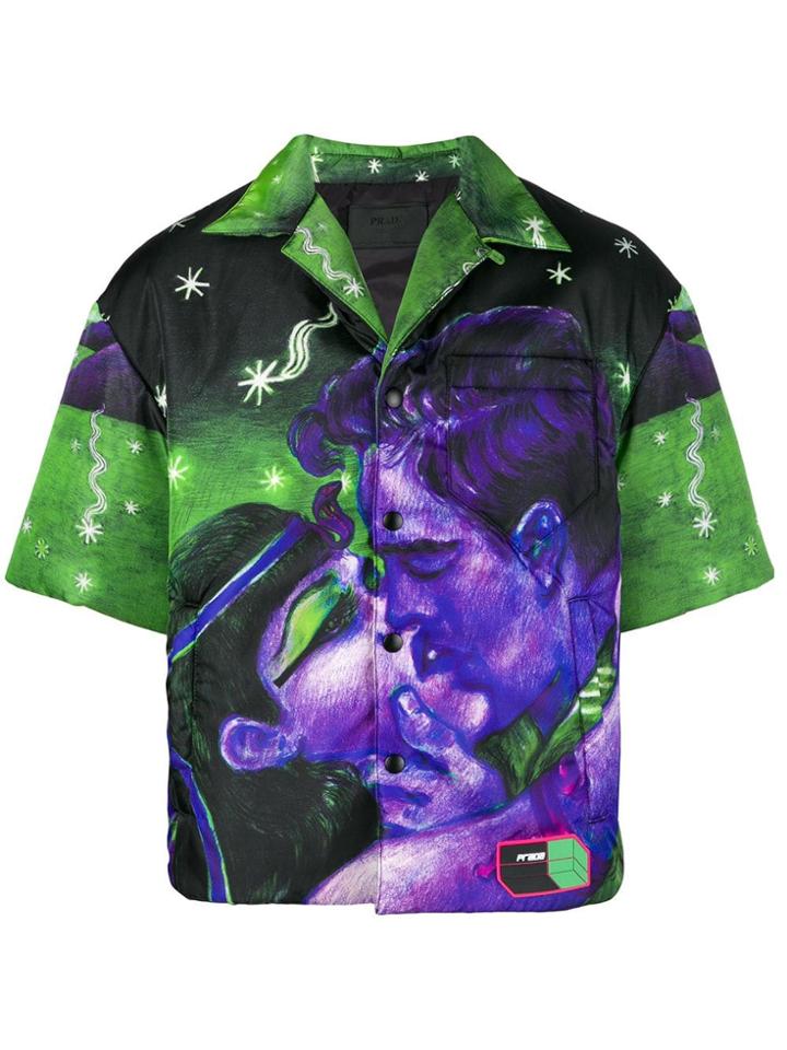 Prada Kissing Print Boxy Jacket - Green