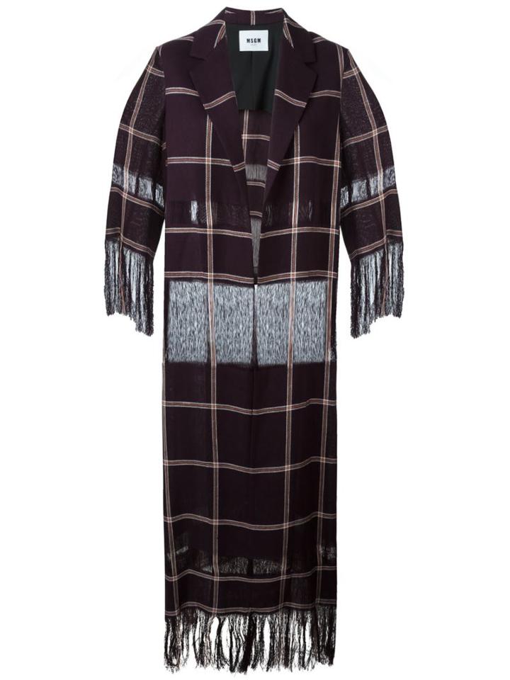 Msgm Woven Fringed Coat