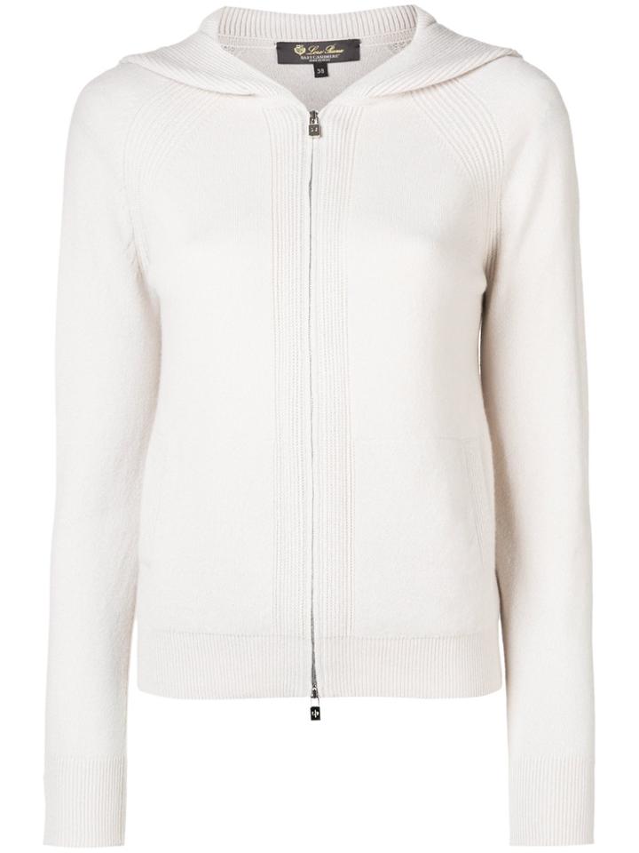 Loro Piana Zip Front Hooded Top - Nude & Neutrals