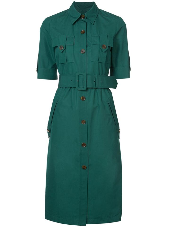 Derek Lam Belted Shirt Dress - Green