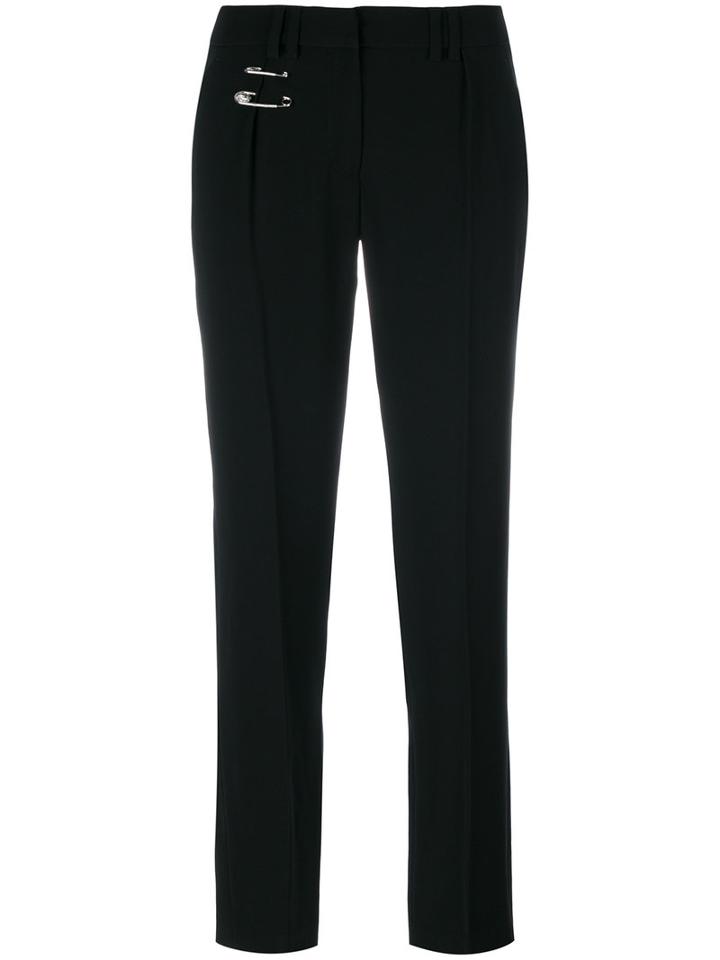 Versus - Safety Pin Detail Trousers - Women - Polyamide/polyester/spandex/elastane/viscose - 38, Black, Polyamide/polyester/spandex/elastane/viscose