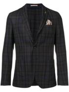 Paoloni Checked Blazer - Blue