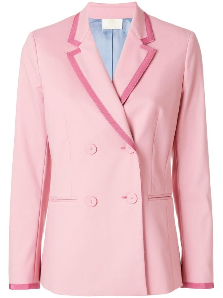 Sara Battaglia Double Breasted Blazer - Pink
