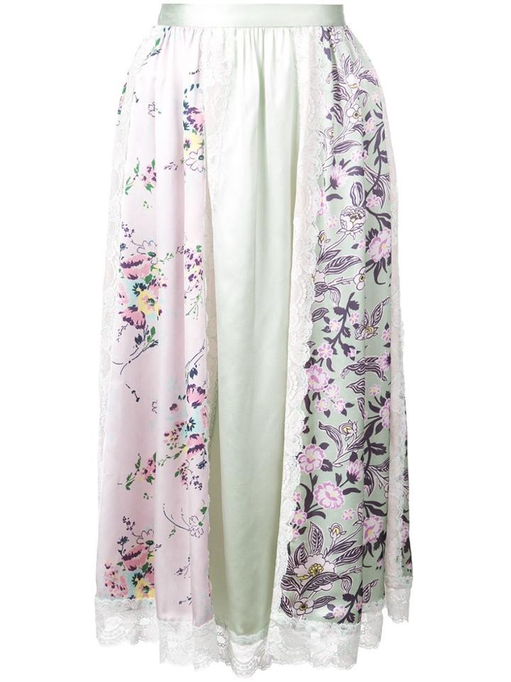 Jill Stuart Floral Print Panel Skirt - Blue