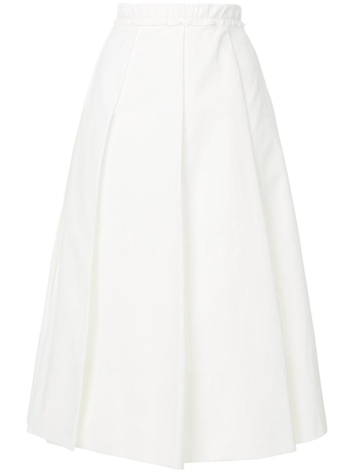 Carven A-line Pleated Skirt - White