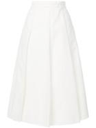 Carven A-line Pleated Skirt - White