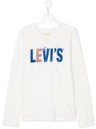 Levi's Kids Teen Long Sleeve Printed T-shirt - White