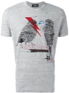 Dsquared2 Lightning Bird Print T-shirt, Men's, Size: Xxl, Grey, Cotton