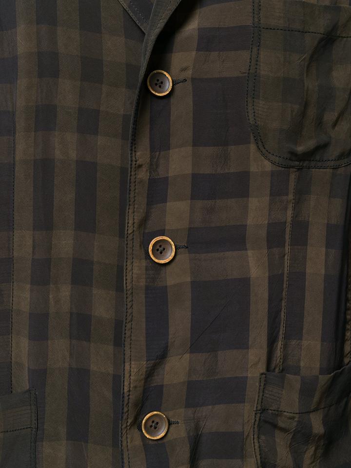 Uma Wang Checked Blazer - Brown