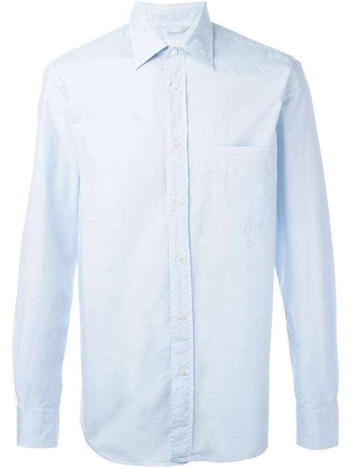 Aspesi Classic Shirt, Men's, Size: 44, Blue, Cotton