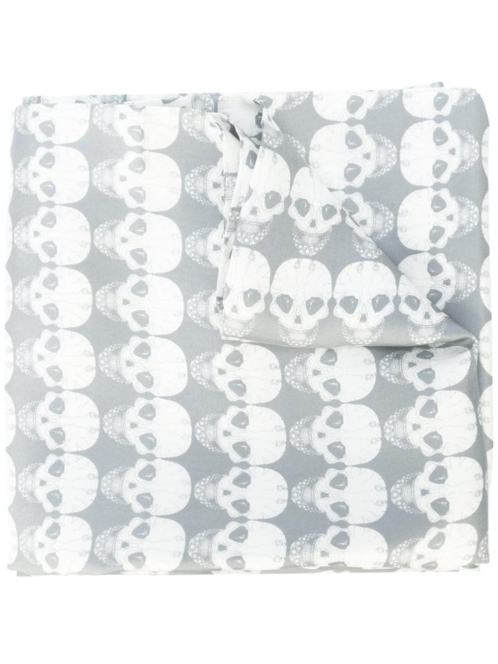 Thomas Wylde Skull Print Scarf - Grey