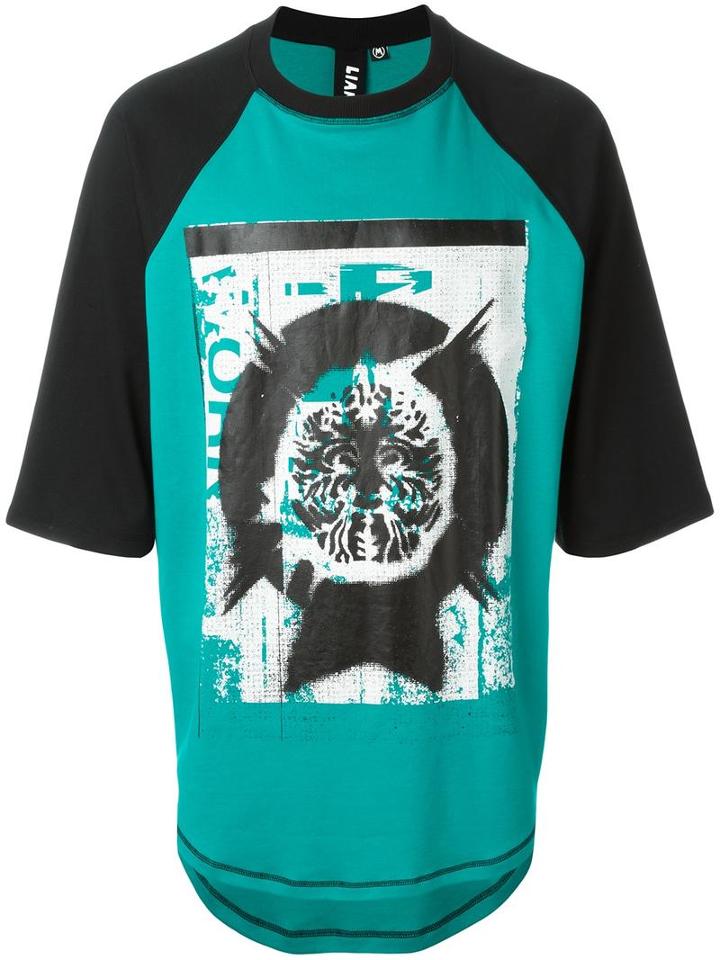 Liam Hodges Printed Raglan Sleeve T-shirt, Men's, Size: Small, Green, Cotton