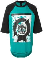 Liam Hodges Printed Raglan Sleeve T-shirt, Men's, Size: Small, Green, Cotton