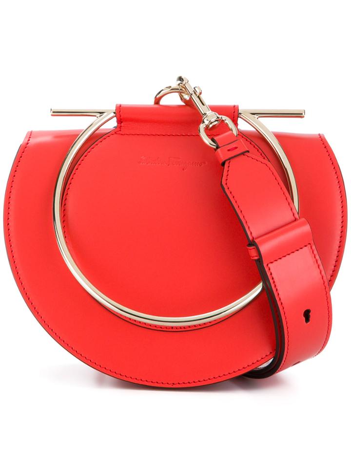 Salvatore Ferragamo Gancini Flap Bag - Red