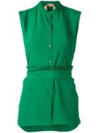 No21 Sleeveless Shirt, Women's, Size: 44, Green, Silk/acetate