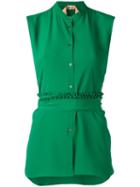 No21 Sleeveless Shirt, Women's, Size: 44, Green, Silk/acetate