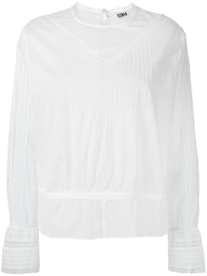 Sonia By Sonia Rykiel Round Neck Blouse, Women's, Size: 42, White, Cotton/polyamide