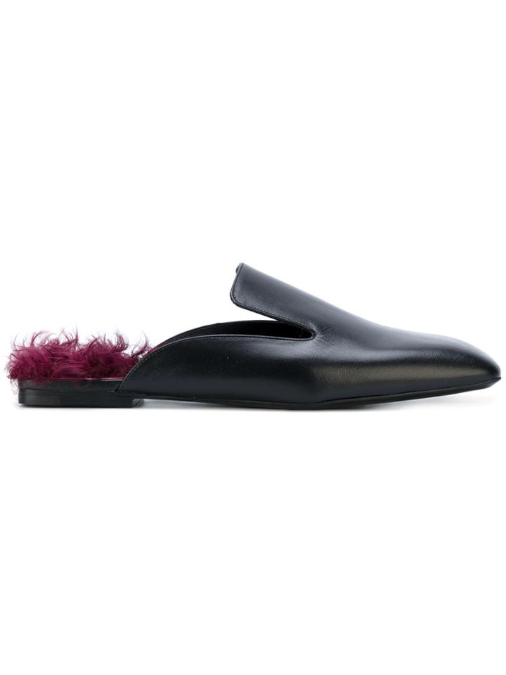Jil Sander Square Toe Mules - Black