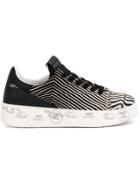 Premiata Striped Graphic Trainers - Black
