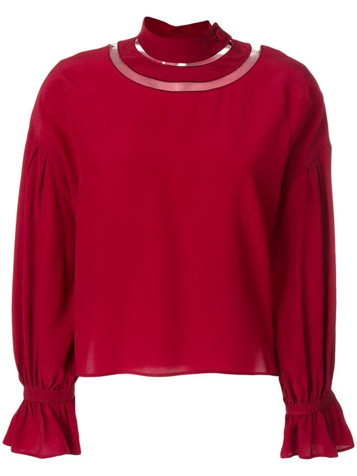 Fendi Collar Detail Shirt - Red