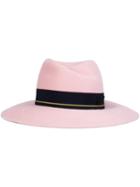 Maison Michel 'virginie' Stripe Band Hat, Women's, Size: Large, Pink/purple, Wool