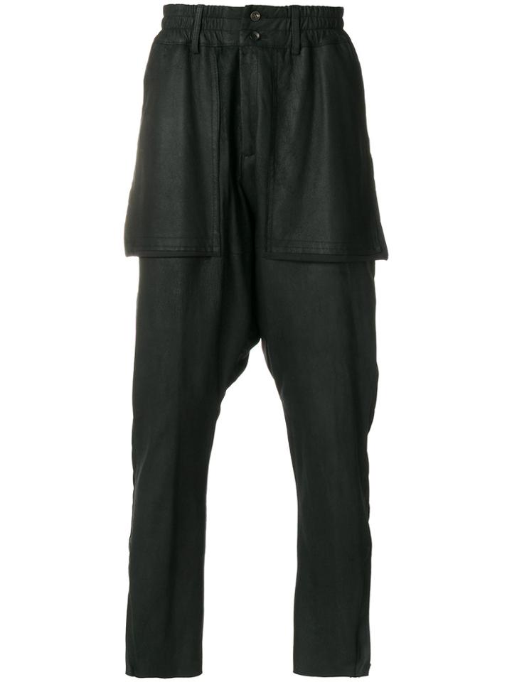 Di Liborio Drop-crotch Overflap Trousers - Black