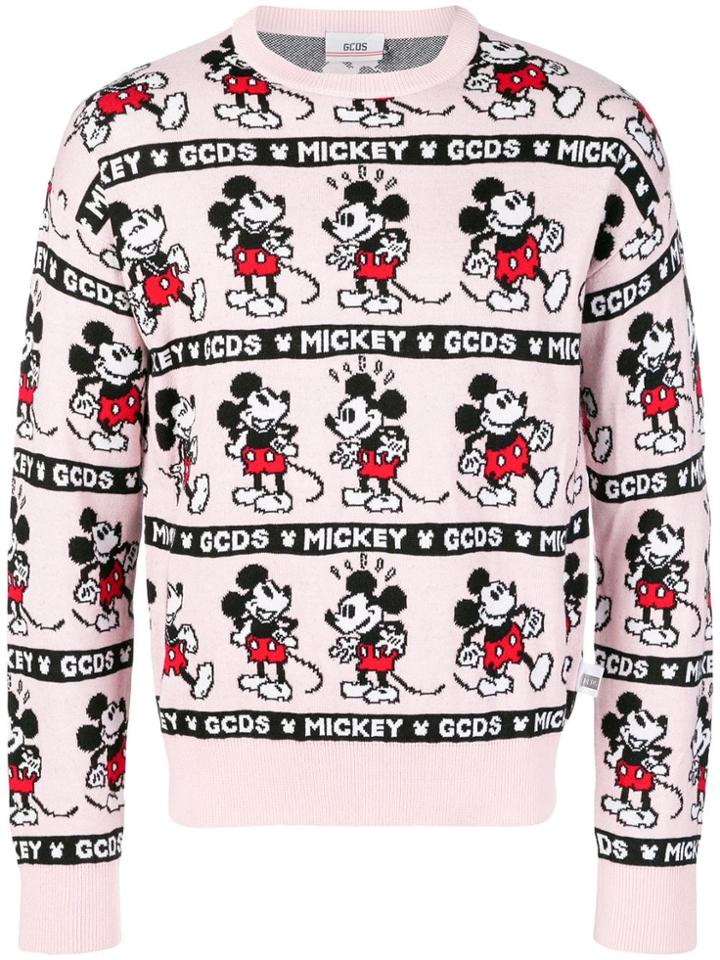 Gcds Mickey Mouse Intarsia Sweater - Pink & Purple