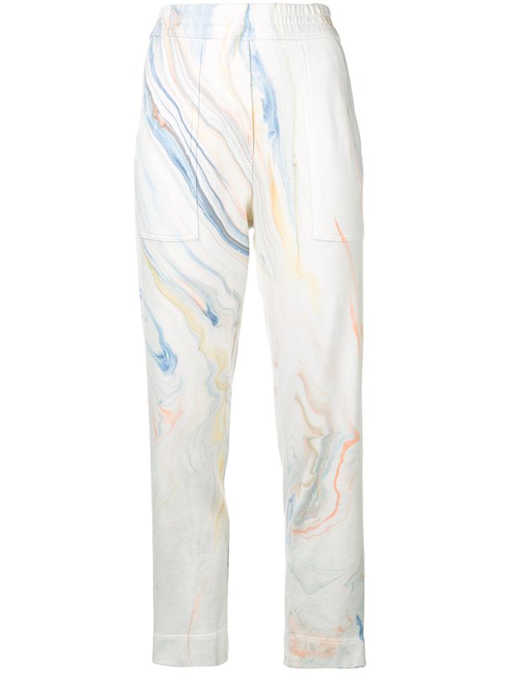 Raquel Allegra Marble Effect Trousers - White