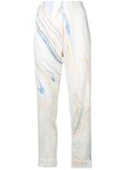 Raquel Allegra Marble Effect Trousers - White