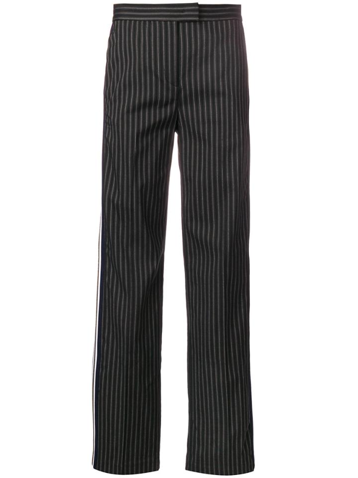 Pinko Pinstripe Wide Leg Trousers - Black