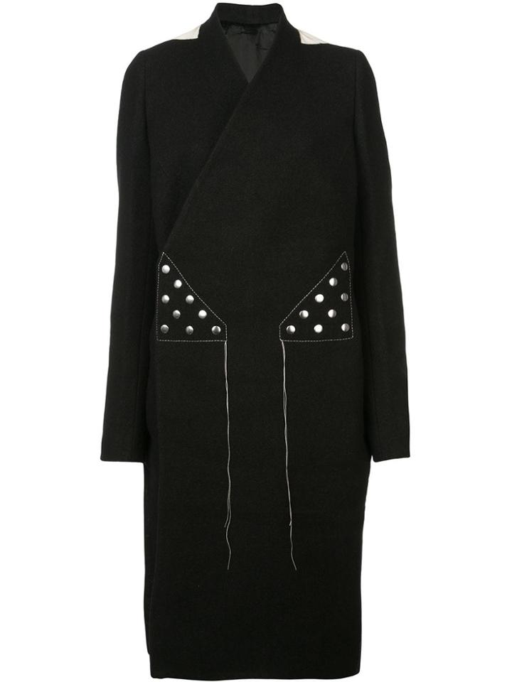 Rick Owens Open Back Wrap-around Coat - Black