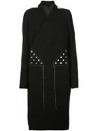 Rick Owens Open Back Wrap-around Coat - Black